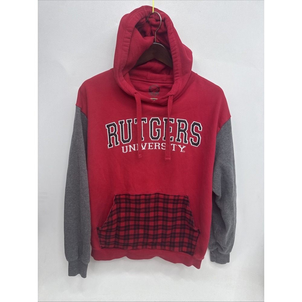 Rutgers University Hoodie- Plaid- 2 Tone- Campus Drive- Size Medium